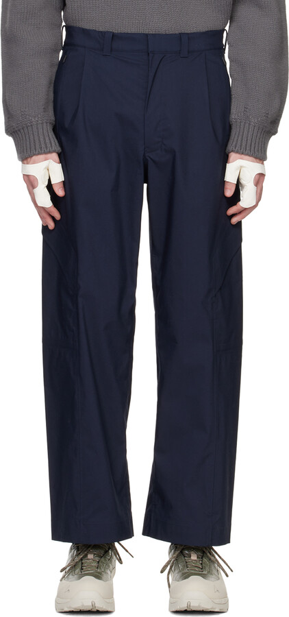 パンツ goldwin0 3L straight leg trousers (w) Goldwin 0 Navy 3L Straight Leg Trousers - ShopStyle