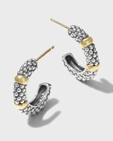 Thumbnail for your product : Lagos Silver & 18k Gold Caviar Hoop Earrings, 19mm