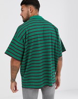 Thumbnail for your product : ASOS DESIGN oversized striped polo with emblem