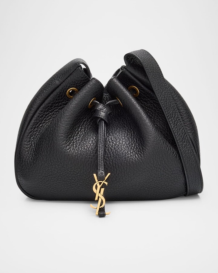 Saint Laurent Paris VII Mini Hobo Bag in Grained Leather