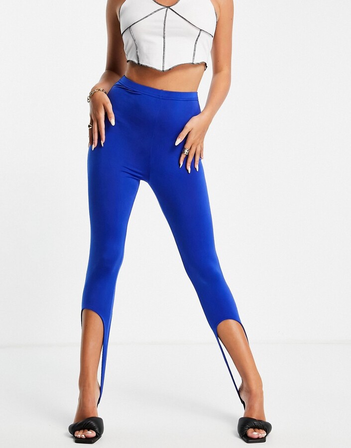 Public Desire high waist stirrup leggings in cobalt - ShopStyle