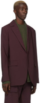Thumbnail for your product : Deveaux Burgundy Bonded Wool Blazer