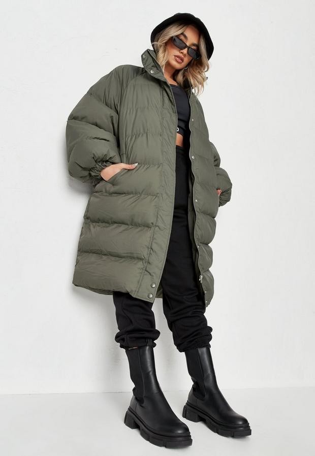 khaki longline jacket