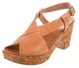 Thumbnail for your product : Henry Cuir Leather Platform Sandals