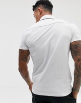 Thumbnail for your product : Armani Exchange slim fit tipped logo polo in white