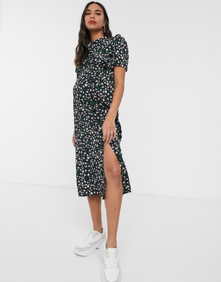 ASOS DESIGN Maternity midi tea dress with buttons in floral print