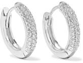 Thumbnail for your product : Kenneth Jay Lane Silver-tone Cubic Zirconia Hoop Earrings