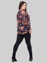 Thumbnail for your product : M&Co Izabel Curve floral zip front sweater