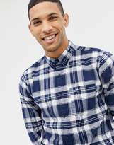 Thumbnail for your product : Hollister icon logo button down check oxford shirt slim fit in navy/white