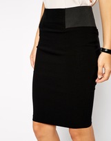 Thumbnail for your product : ASOS COLLECTION High Waisted Pencil Skirt with Elastic Sides