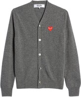 Thumbnail for your product : Comme des Garçons PLAY Wool Cardigan with Heart Appliqué