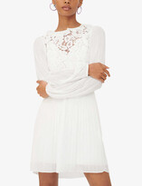 Thumbnail for your product : Maje Rockitz lace-detail woven mini dress
