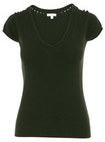Thumbnail for your product : Minnie Rose Lace Detail Cap Sleeve V