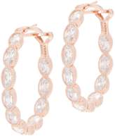 Thumbnail for your product : Judith Ripka Sterling or 14K Clad Oval Diamonique Hoop Earrings