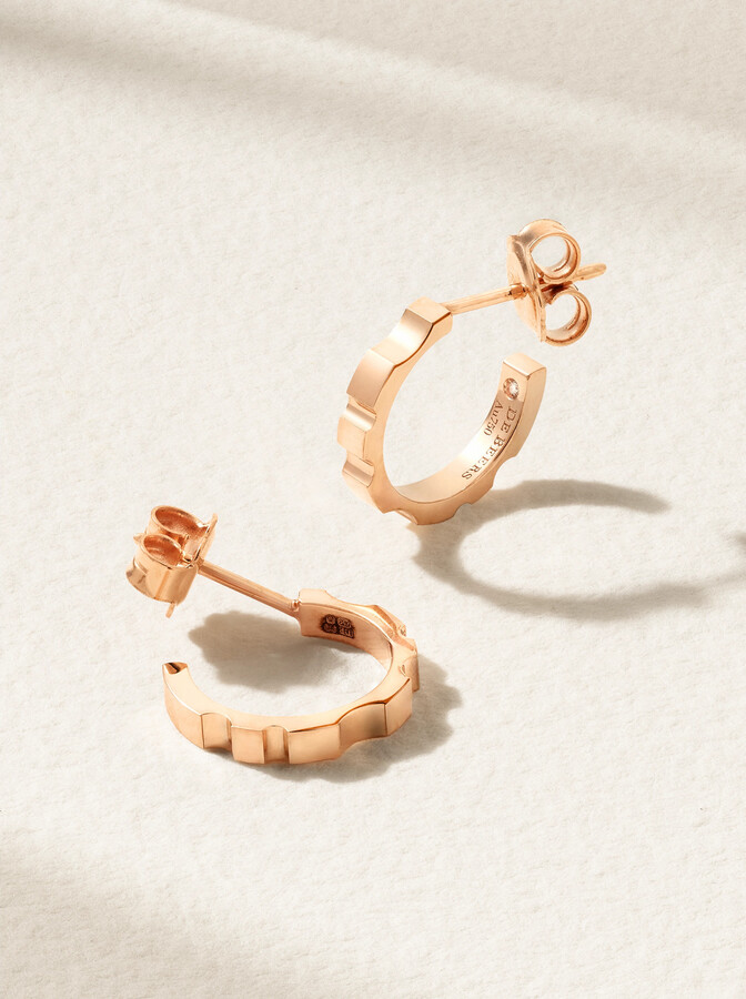 De Beers Rvl 18-karat Rose Gold Diamond Hoop Earrings - One size