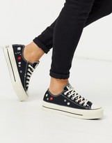 converse chuck taylor layer platform hi cream floral trainers