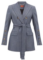 Thumbnail for your product : Altuzarra Striped Double-breasted Wool-blend Jacket - Blue