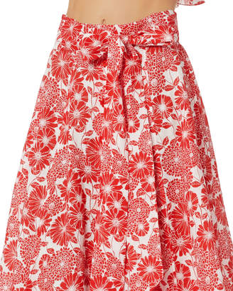 Lisa Marie Fernandez Floral Beach Midi Skirt