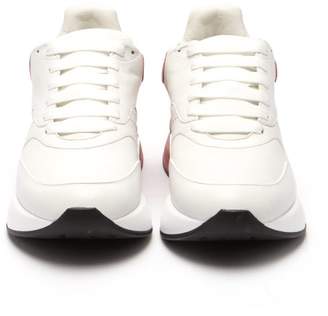 Alexander McQueen Runner Raised Sole Low Top Leather Trainers - Womens - Pink White