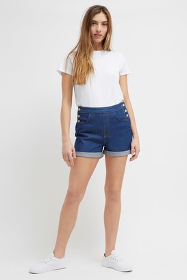 French Connection Orlina High Waisted Denim Shorts