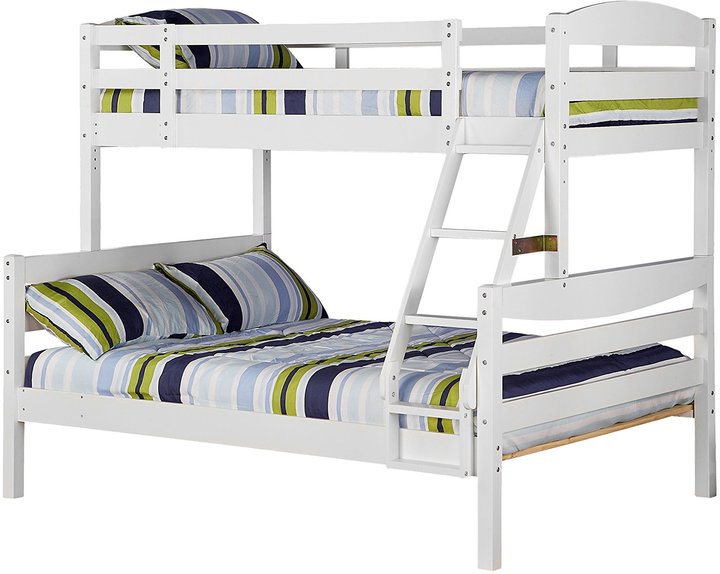Walker Edison Twin Over Full Solid Wood Bunk Bed,White ShopStyle Bedroom