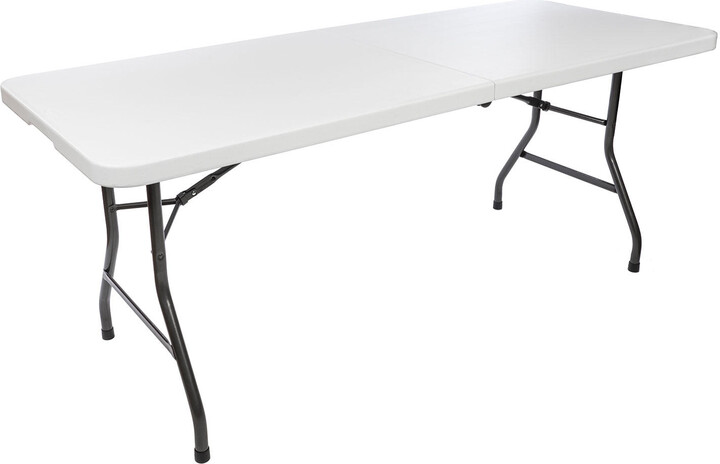 Maxchief 6' Portable Indoor/Outdoor Use Fold-in-Half Table, White