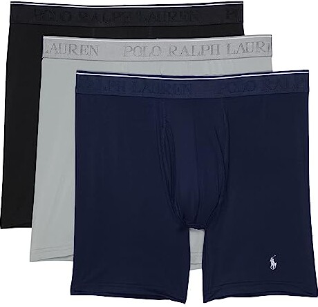 Polo Ralph Lauren Classic Fit Microfiber Boxer Brief 3-Pack (Polo  Black/Cruise Navy/Channel Grey) Men's Underwear - ShopStyle