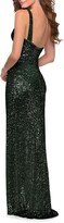 Thumbnail for your product : La Femme One-Shoulder Sequin Gown