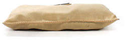 Prada Beige Enamel Logo Zipper Closure Cosmetic Bag Pouch