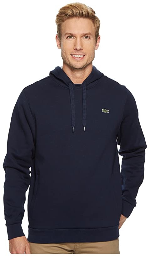 Lacoste Sport Pullover Hoodie Fleece (Navy Blue/Silver Chine) Men's  Sweatshirt - ShopStyle