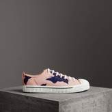 Thumbnail for your product : Burberry Bird Print Canvas Sneakers
