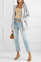Thumbnail for your product : Brock Collection Belted Ribbed Wool And Cashmere-blend Cardigan - Light gray