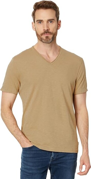 John Varvatos Miles T-Shirts Men's T Shirt Camel : SM (US 48), Cotton