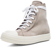 Thumbnail for your product : Rick Owens Leather Sneakers in Beige & White