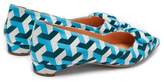 Thumbnail for your product : Rupert Sanderson Aga Geometric Jacquard Point Toe Flats - Womens - Blue Multi