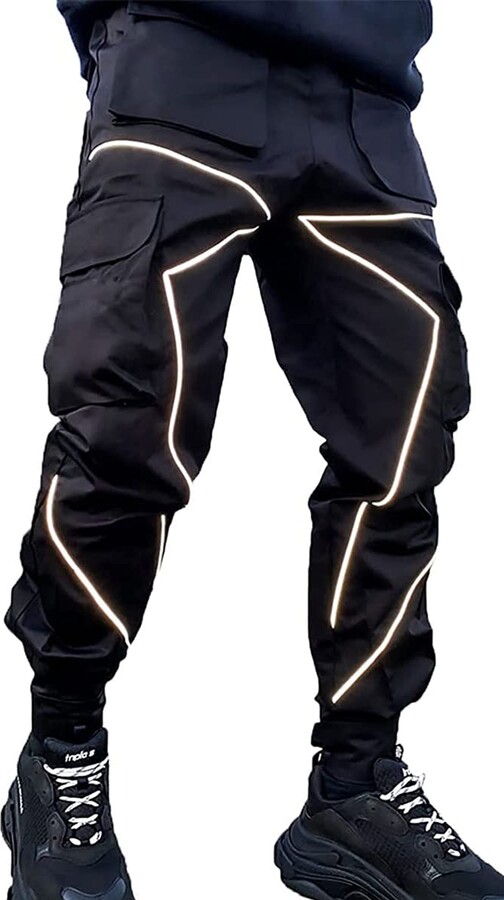 Generic Autumn Fashion Side Pockets Black Joggers Pants Men Clothing Simple  Slim Fit Hip Hop Casual Work Trousers Streetwear 36