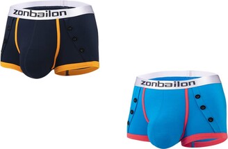 ZONBAILON 3 Pack Men's Dual Pouch Underwear Short Legs Bulge Boxer