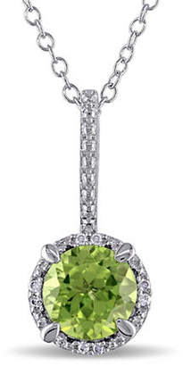 Concerto Sterling Silver and 0.03 TCW Diamond and Peridot Necklace