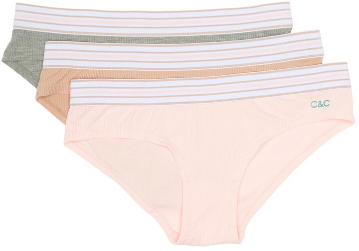 C&C California Ribbed Bikini Underwear - Pack of 3 - ShopStyle Panties