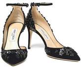 Thumbnail for your product : Jimmy Choo Floral-appliqued Suede Pumps