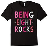 Thumbnail for your product : Men's Being Eight Rocks! Eighth 8 Year Old Birthday Party Pink Tee 2XL