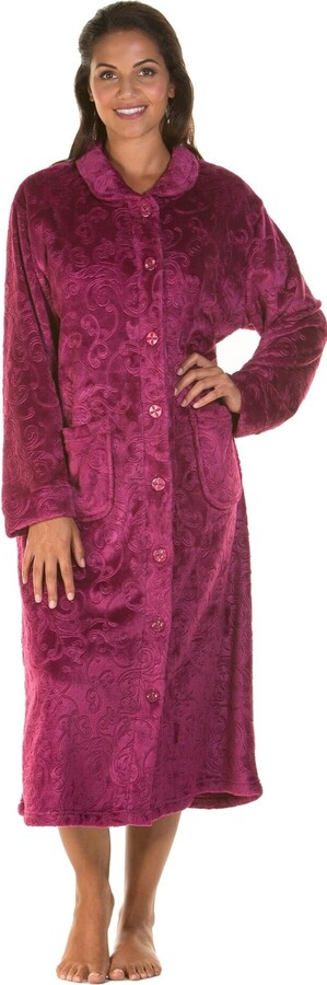 Lady olga Jersey Ladies dressing gown Nightwear Pink Blue Purple sizes 10-24