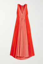 Thumbnail for your product : Kalita Inana Two-tone Silk-habotai Maxi Dress - Orange