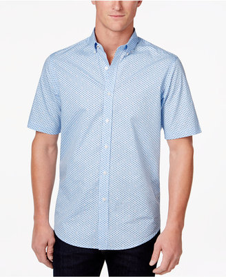 Club Room Men's Micro-Geometric Cotton Shirt, Only at Macy's