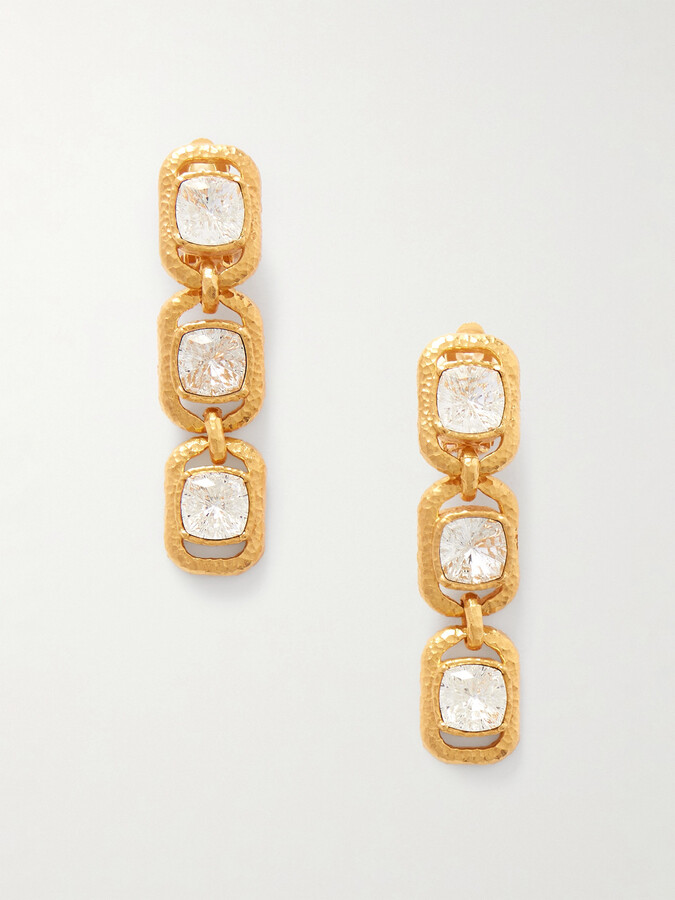 Oscar de la Renta Gold-tone Crystal Clip Earrings - One size