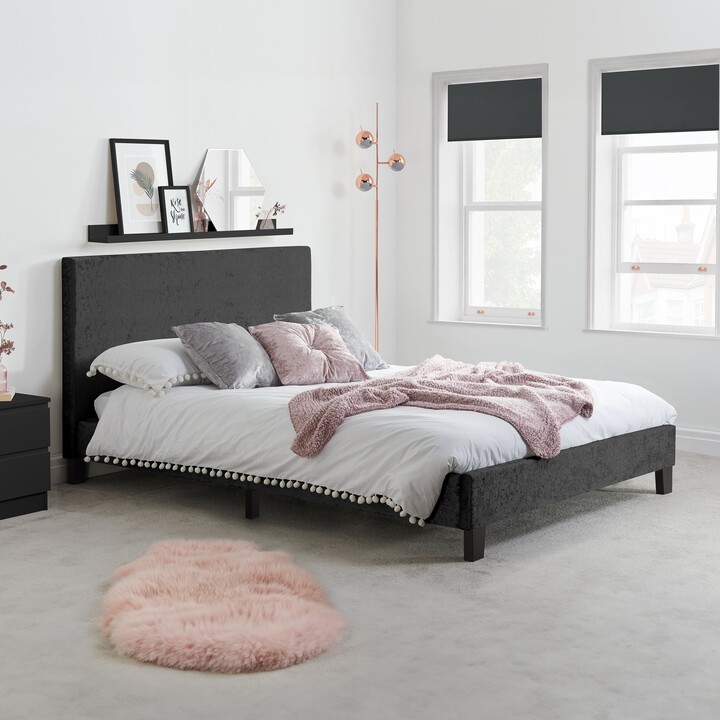 Dunelm Berlin Crushed Velvet Bed Frame Black ShopStyle