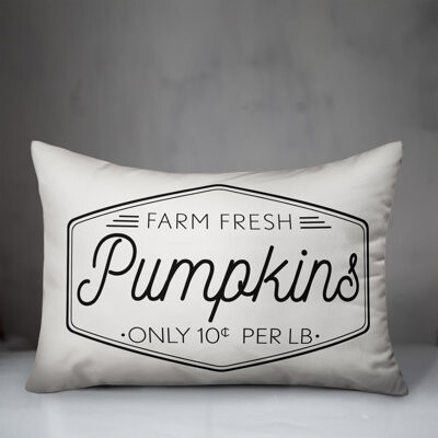 Farm Fresh Pumpkins Farmhouse Lumbar Pillow Cover
