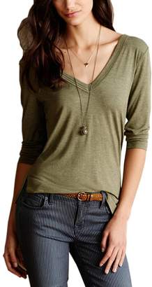 Crazy.S Crazy Women's Calumet Long-Sleeve V-neck Base shirt T-Shirt Top Blouse-L