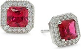 Thumbnail for your product : Lafonn Platinum Plated Sterling Silver, Simulated Ruby & Simulated Diamond Stud Earrings