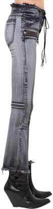 Unravel Lace-up Flared Cotton Denim Jeans